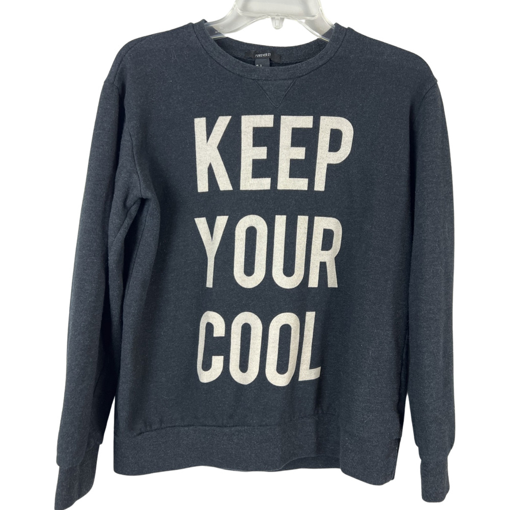 Womens Size S Black "Keep Your Cool" Sweatshirt